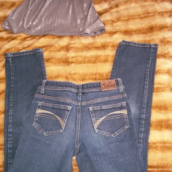 Justice Junior Girls Jeans size 12 R - Picture 2 of 3